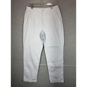Lands End Pants Womens 18R Soft Blue Chino Casual‎ Cotton Straight Zip Fly